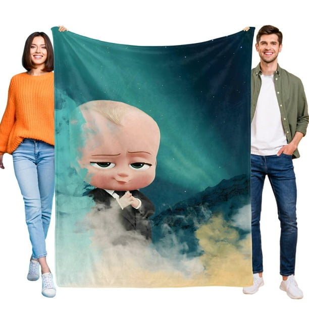Bebé Jefe: Niño Blanco anti-pilling, suave, ligera, esponjosa y acogedora de lujo para hogar y cocina – Perfecta para niños y adultos,100X80cm