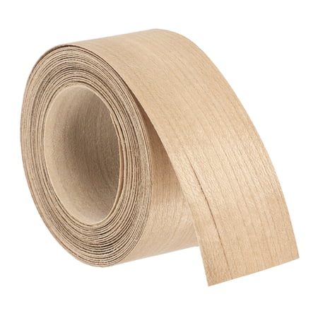 1-1/2 Inch x 15ft Wood Veneer Edge Banding, Pre-Glued Flexible Cherry Wood Edging Strips, Iron on with Hot Melt Adhesive Wood Tape for Cabinet Repair and Furniture Restoration