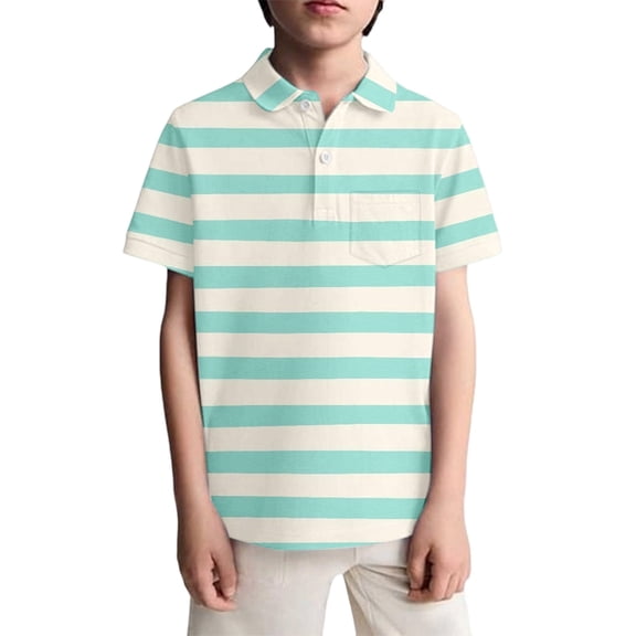 MuXiKeJi Clothes Boys Polo Shirts 4t Button Down Shirt Striped Short Sleeve T Shirts Casual Pullover Tops Tees Boy & Girl Unisex Toddler Children T Shirt