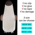 thumbnail image 3 of AZQUEEN-extensión de cabello sintético largo y recto sin Clip, postizo de una pieza, línea ajustable Natural, para mujer, 3 of 4