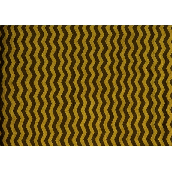 Ahgly Company Indoor Rectangle Abstract Yellow Modern Area Rugs, 2' x 3'
