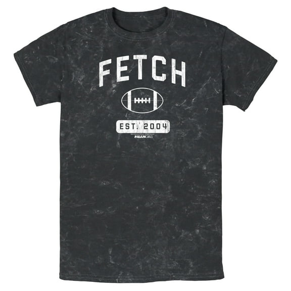 Men's Mean Girls Distressed Fetch Football Est. 2004 Graphic Tee Black 2X Large