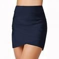 thumbnail image 2 of Aofany Women's Super High Waist Swim Shorts swimsuit skirt,solid color Shirred Tummy Control Swimwear Tankini Bikini Bottoms, 2 of 4