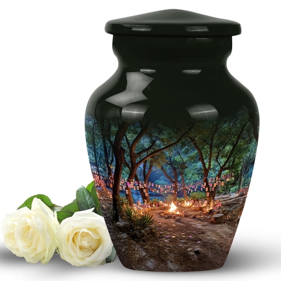 MUKTIVE Campfire Urns for Ashes for Women - Small Urns for Human Ashes Adult Female - Keepsake Urn for Adults - 3 Inch Tiny Urn for Funeral