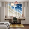 thumbnail image 4 of Navy Blue Ombre Ocean Kitchen Curtains Window Panels, Watercolor Coastal Beach Waves Insulated Window Treatment Curtain, Grommet Curtains for Bedroom/Living Room/Bathroom, 2 Piece 42"Wx63"L, 4 of 8