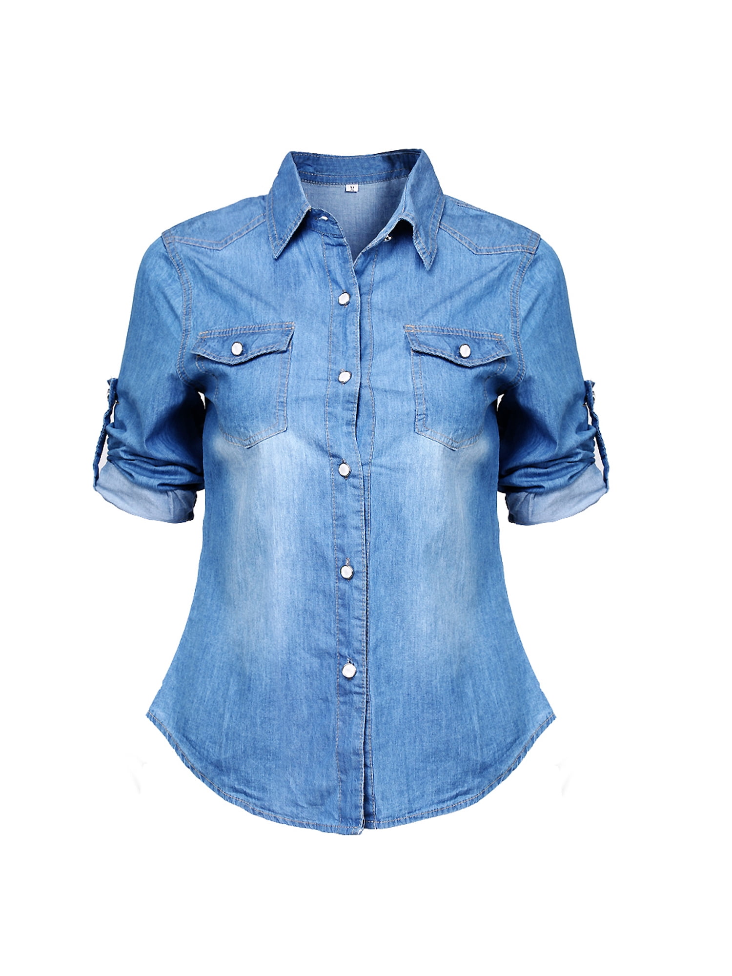 womens denim work shirt