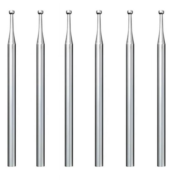 6 Pcs 1.8mm Round Cup Burr - 3/32inch Shank Wire Rounder Bits Jewelry Burs for Lapidary Making