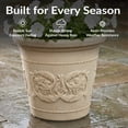 thumbnail image 3 of Sunnydaze Arabella 19.5" x 19.5" x 17.5" Round Antique White Polyresin Outdoor Planter Pot - 4-Pack, 3 of 20