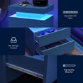 thumbnail image 6 of Cubehom Nightstand Set of 2 LED Modern Bedside Table with 2 Drawers Wood Furniture for Adults Bedroom All Blue, 6 of 7