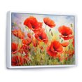 thumbnail image 2 of Designart "Pulsating Radiance Of Red Poppies" Poppies Floater Framed Canvas Wall Art, 2 of 5