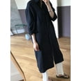 thumbnail image 5 of ZANZEA Women Kaftan Plain Full Sleeve Lapel Bohemian Holiday Long Shirt Dress, 5 of 5