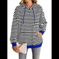 thumbnail image 2 of Sudadera con Capucha A Rayas para Mujer, Estilo Adolescente, para Otoño. y Negro L, 2 of 10