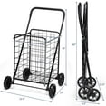 thumbnail image 2 of Patiojoy Chariot de Courses Pliant Chariot Utilitaire Panier d'Épicerie avec Roues Noir, 2 of 8