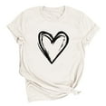 thumbnail image 6 of YueHuiYing Women's Round-Neck Heart-Pattern T-Shirt Cute and Casual Summer Short-Sleeved Valentine's Day Printed Loose T-shirt Tops, 6 of 7