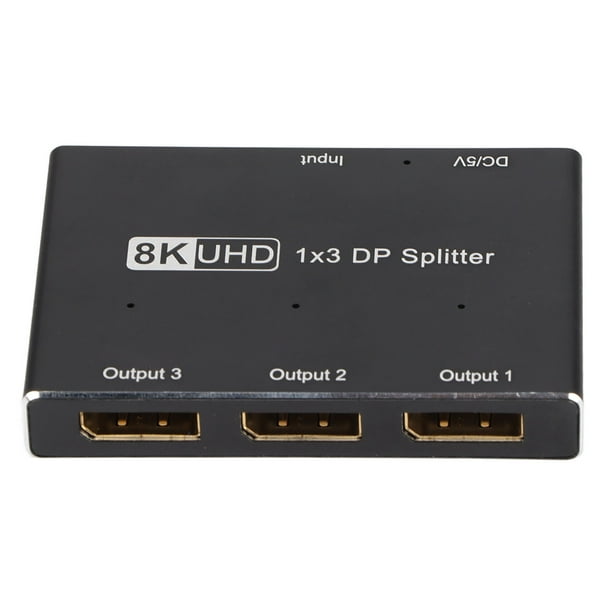 Display Port Splitter,1x3 DisplayPort Splitter 8K DP Splitter DP
