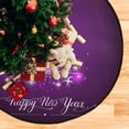 thumbnail image 5 of Coolnut Christmas Christmas Tree Mat Round Christmas Tree Stand Mat Decoration for Holiday Party Home Christmas Day Ornaments Floor Door, 28.3", 5 of 6