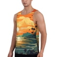 thumbnail image 2 of Hirioo Tropical Sunset Paradise for Men's Workout Tank Top Sleeveless Shirts Quick Dry for Men-X-Large, 2 of 7