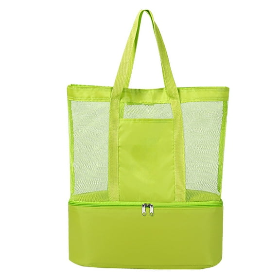 Yunuuuoa Waterproof Wet Dry Beach Bag with Separate Compartments, Large Capacity Mesh Swim Bag for Pool Gym Travel, Durable Zippered Tote with Ventilated Storage