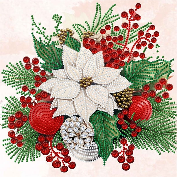 (K430) Resina Con Forma Especial Pascua Navidad Con Diamantes Parciales Serie Navideña 30*30cm