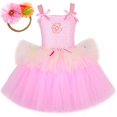 thumbnail image 3 of Disfraz de donut para niña, para fiesta de cumpleaños de Halloween, vestido de princesa con tutú elegante, ropa de vestir de donut de chocolate para niña pequeña, 3 of 5