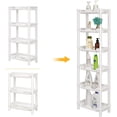 thumbnail image 4 of XEOVHV 3 Tier Shower Caddy Organizer Shelf Standing, 15.8 X 8.1 X 22.4 Inches, Rustproof, Plastic Floor Storage Rack For Bathroom, Countertop, Shower Pan, Narrow Place, White Promotional Clearance, 4 of 6