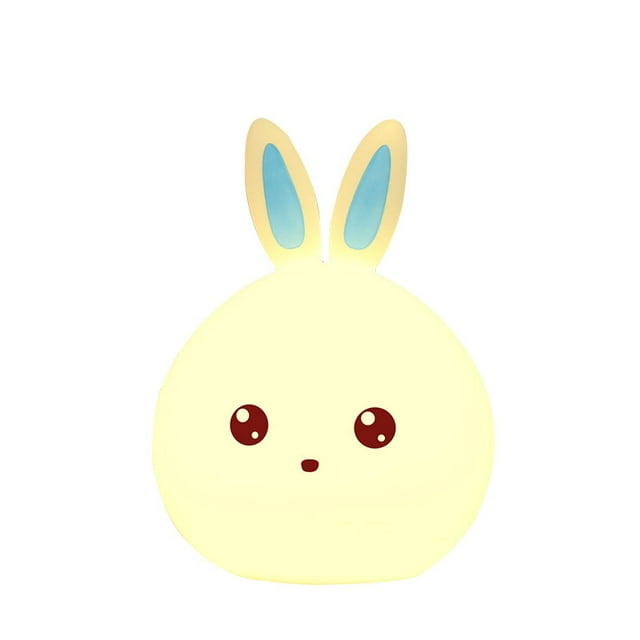 LED Night Lights ,Bunny Silicone Cute Night Light with Touch - Portable and Color Changing Bright Night Lamp