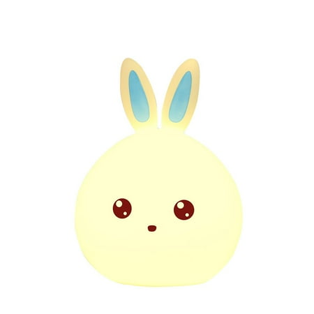 

LED Night Lights Bunny Silicone Cute Night Light with Touch - Portable and Color Changing Bright Night Lamp