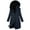 Navy, variant on Homenesgenics Coat for Women Puff Winter Fashion Woman Lengthened and Thickened Medium Length Down Cotton Jacket Black XXL