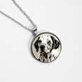 thumbnail image 4 of Spotted Dog Elegant Glass Circular Pendant Necklace - Stunning Jewelry Piece, 4 of 5