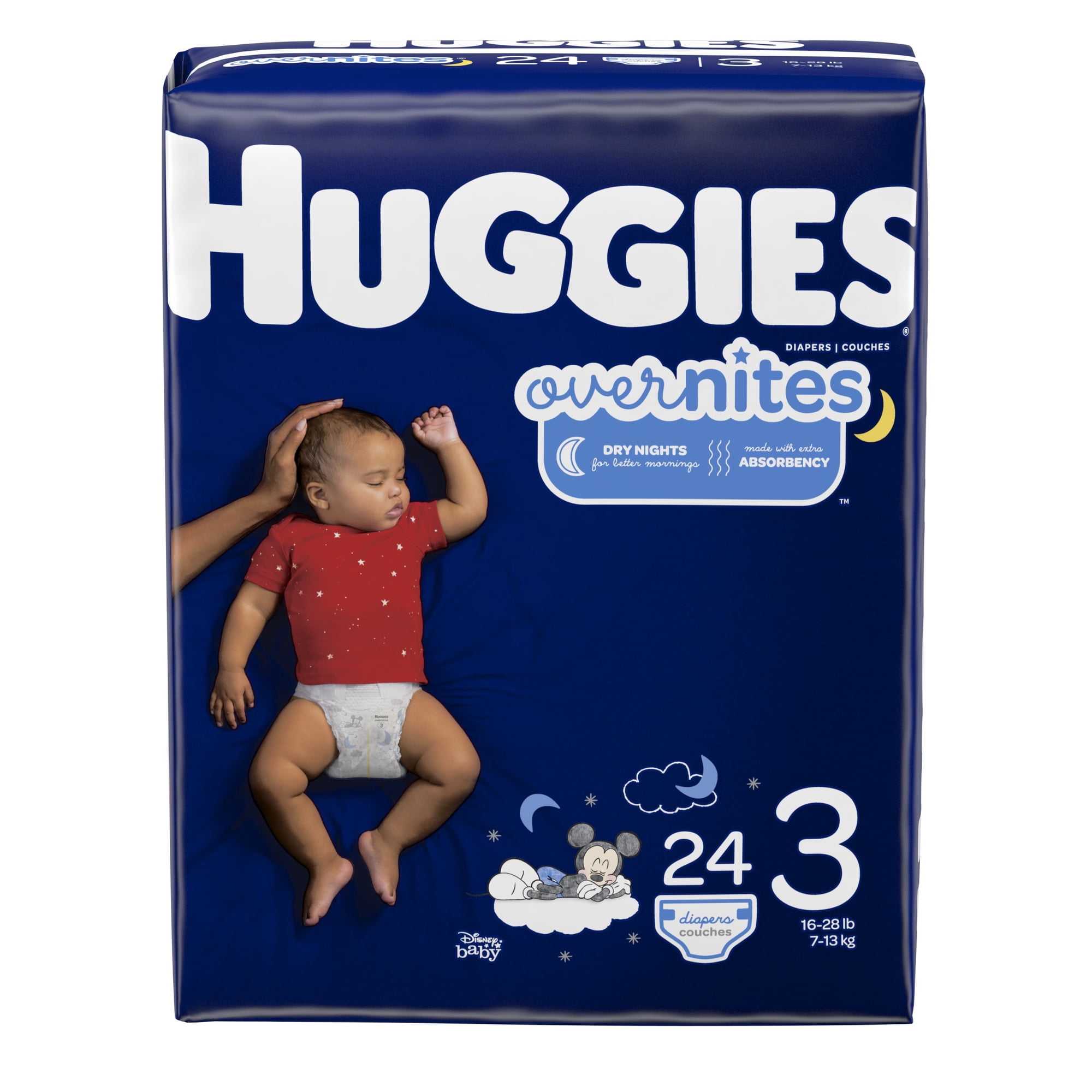 Huggies Overnites Nighttime Diapers, Size 3, 24 Ct, Jumbo Pack