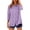 Purple, variant on Staron Women's Casual Loose Shirt V-Neck Quarter Sleeve Lapel Button Top Basic Comfy Relaxed Blouse, Light Blue M