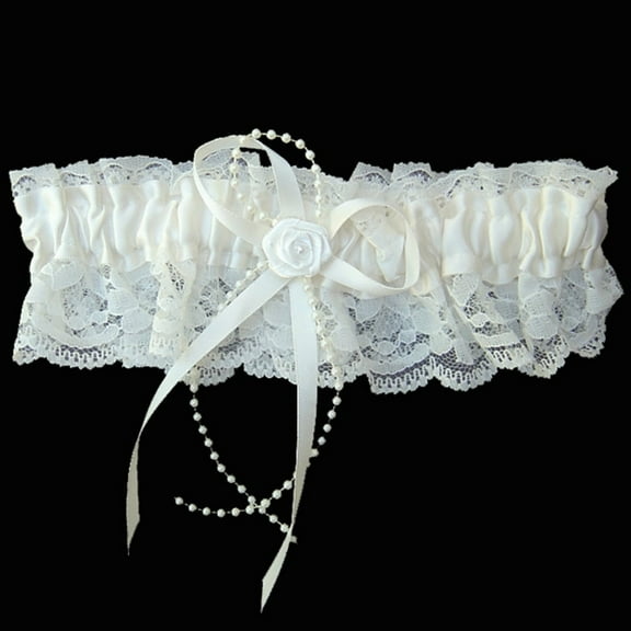 Ivory Satin and Lace Garter (00963)