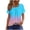 hgg113-Sky Blue, variant on Ounisa Women Pleated Tops Floral Printed Square Neck Short Sleeve Tunic T Shirts Loose Fit Fashion Summer Vacation Tees