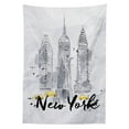 thumbnail image 3 of Ambesonne Watercolor Tablecloth Rectangular Table Cover, New York Sketch Art, 60"x90", Black White, 3 of 4