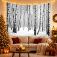 thumbnail image 3 of Winter Birch Forest in Misty Snow, Serene Minimalist for Nature Lovers, Atmospheric Woodland Art Print, Housewarming Gift, Tapestry Wall Hanging for Bedroom and Living Room, 3 of 7