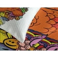 thumbnail image 4 of Ambesonne Cartoon Quilted Bedspread Set 3 Pcs, Big Fish Ocean Life, Queen Size, Multicolor, 4 of 5