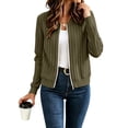 thumbnail image 5 of Cmfcve Women's Zip Up Cardigan Sweater Fall Winter Sweaters Jacket Long Sleeve Ribbed Knit Cropped Jackets with Pockets, 5 of 9