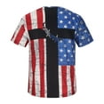 thumbnail image 5 of Odeerbi Summer Graphic T-Shirts for Men Fashion Independence Day Cross printing Tops 2025 Casual Loose Short Sleeve T-Shirt Red, 5 of 8