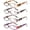 4 Pairs, variant on 4 Pairs of Women's Small Rectangle Reading Glasses 2.50, Multicolored stripes Men's Classic Presbyopic Glasses, HD Plastic Spring Hinge Readers +2.50