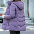 thumbnail image 3 of PiGOGI Women's Winter Jacket Fashion Winter Coat Fall Outerwear Purple 3XL, 3 of 5