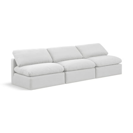 Meridian Furniture Indulge 105" Upholstered Fabric Modular Sofa in White