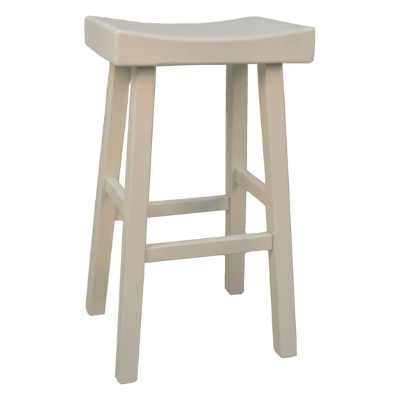 Contemporary Home Living 30" White Counter Stool with Saddle Seat
