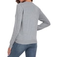 thumbnail image 3 of QUALFORT Women’s 100% Cotton V Neck Long Sleeve Pullover Sweater – Soft Lightweight Knit Top, 3 of 7