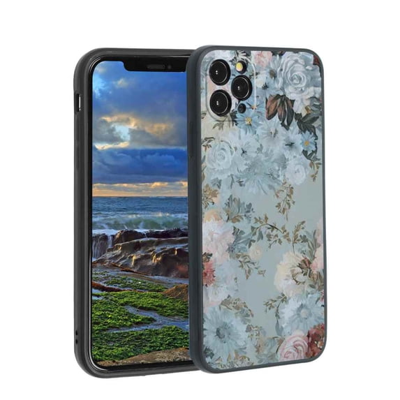 Vintage-Floral-Art-Design Phone Case, Degined for iPhone 11 Pro Case Men Women, Flexible Silicone Shockproof Case for iPhone 11 Pro