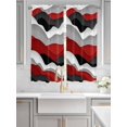 thumbnail image 4 of Bedroom Curtains 63 Inches length, Red Black Ombre Window Treatment Curtain Drapes, Modern Geometric Moire Abstract Art Rod Pocket Curtain Panels for Living Room Kitchen, 42"x63", 2 Panels, 4 of 7