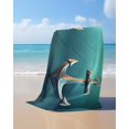 thumbnail image 4 of Teal Ombre Anchor Beach Towels Oversized Super Absorbent, Coastal Nautical Metal Luster Anchor Lightweight Bath Towel Quick Dry Sets For Bathroom/Pool/Rv Camping/Beach Play/Gym Room/Picnic 23"x47", 4 of 8