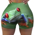 thumbnail image 2 of Goofa Red-Eyed Tree Frog-1 Printed Workout Shorts Women Seamless Scrunch Butt Lifting High Waisted Gym Booty Shorts Elastic Workout Shorts-X-Large, 2 of 8