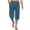 Dark Blue, variant on WWV Capri Shorts for Men Cropped Pants Men Pocket Drawstring Elastic Waist Trousers Solid Color Trendy Regular Fit Weekend Travel Pants Army Green L