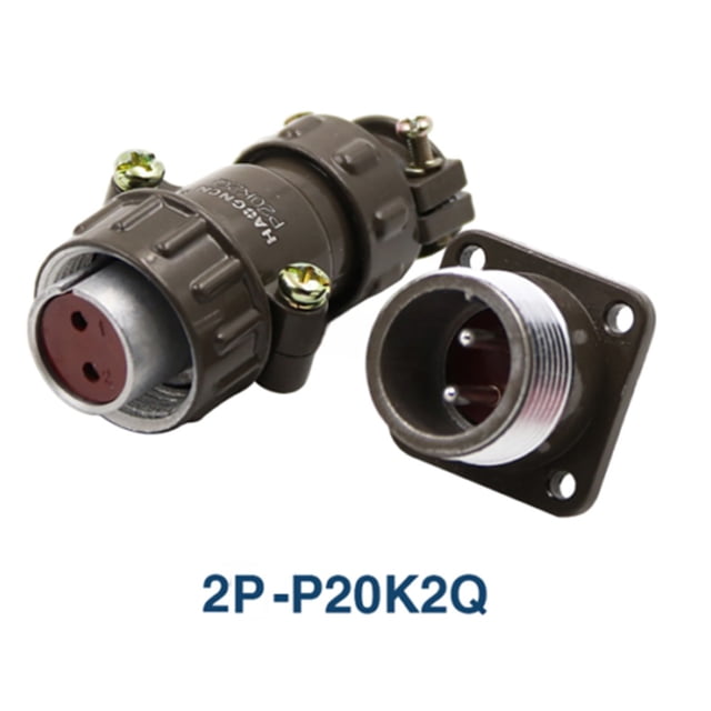 Metal P20K6Q Contacts 2-7 Pin Aviation Plug Connector M20 Panel Mount Flange