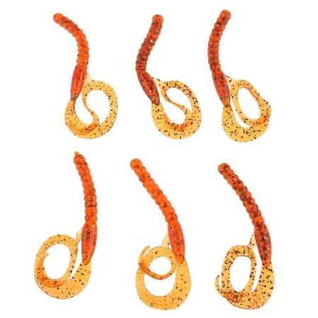 6pcs Soft Fishing Lure Grub Worm Earthworm Bait With Long White